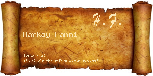 Harkay Fanni névjegykártya